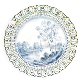 Assiette de collection peinte bord ajouré epinal par henri schmitt 1900
