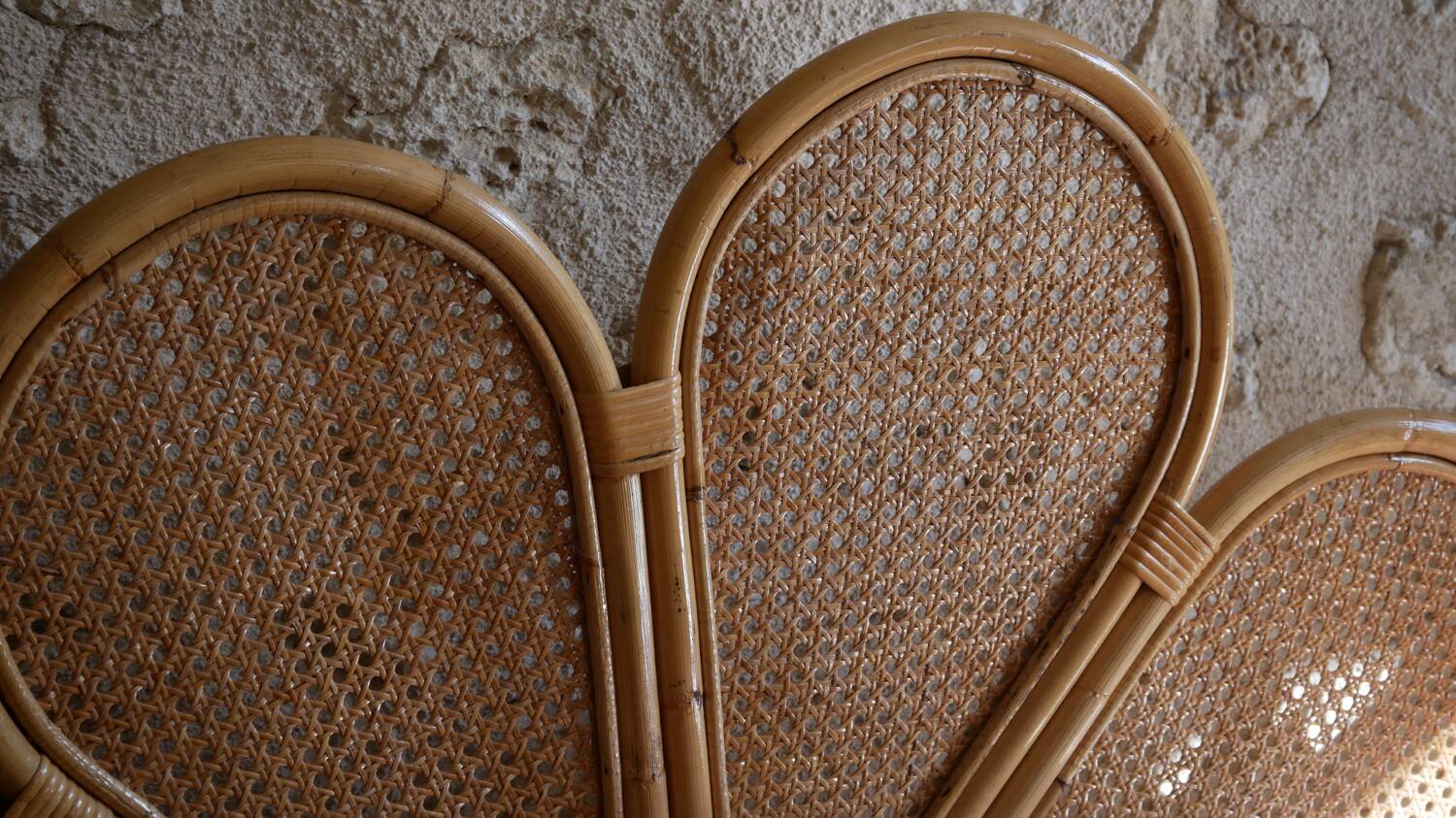 Vintage rattan shell light - bohemian chic spirit