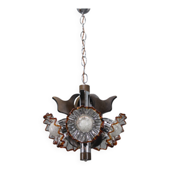 1970s Chandelier with Murano Glass Shades,Italy