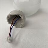 Old inclined wall lamp in opaline and ceramic