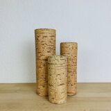 Trois vases rouleau grès vintage