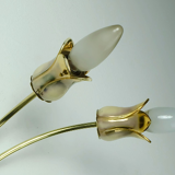 Mid century 2-light ceramic and brass sconce 1950s