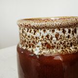 Vintage KIL Yugoslavia Ceramic Vase: Speckled Brown Glaze, 1970s Rustic Pot