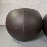 Brown Leather Ball Chair by Finn Stone