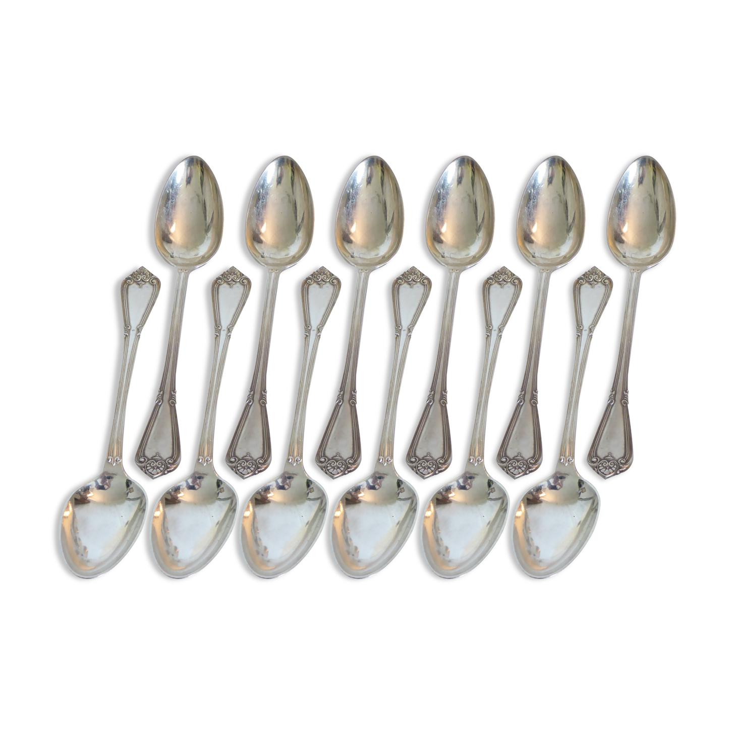12 spoons in silver metal Alfénide