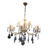 Lustre à pampille  9 feux -  parfait état de fonctionnement - Aucun Manque