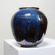 Small vintage/antique vase, very fine stoneware, flamed glaze, signature art ceramic