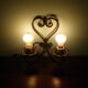 Real wrought iron wall sconce assembled and uns welded, porcelain and brass sleeves -1930/40