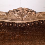 Fauteuil marron  style Louis XV