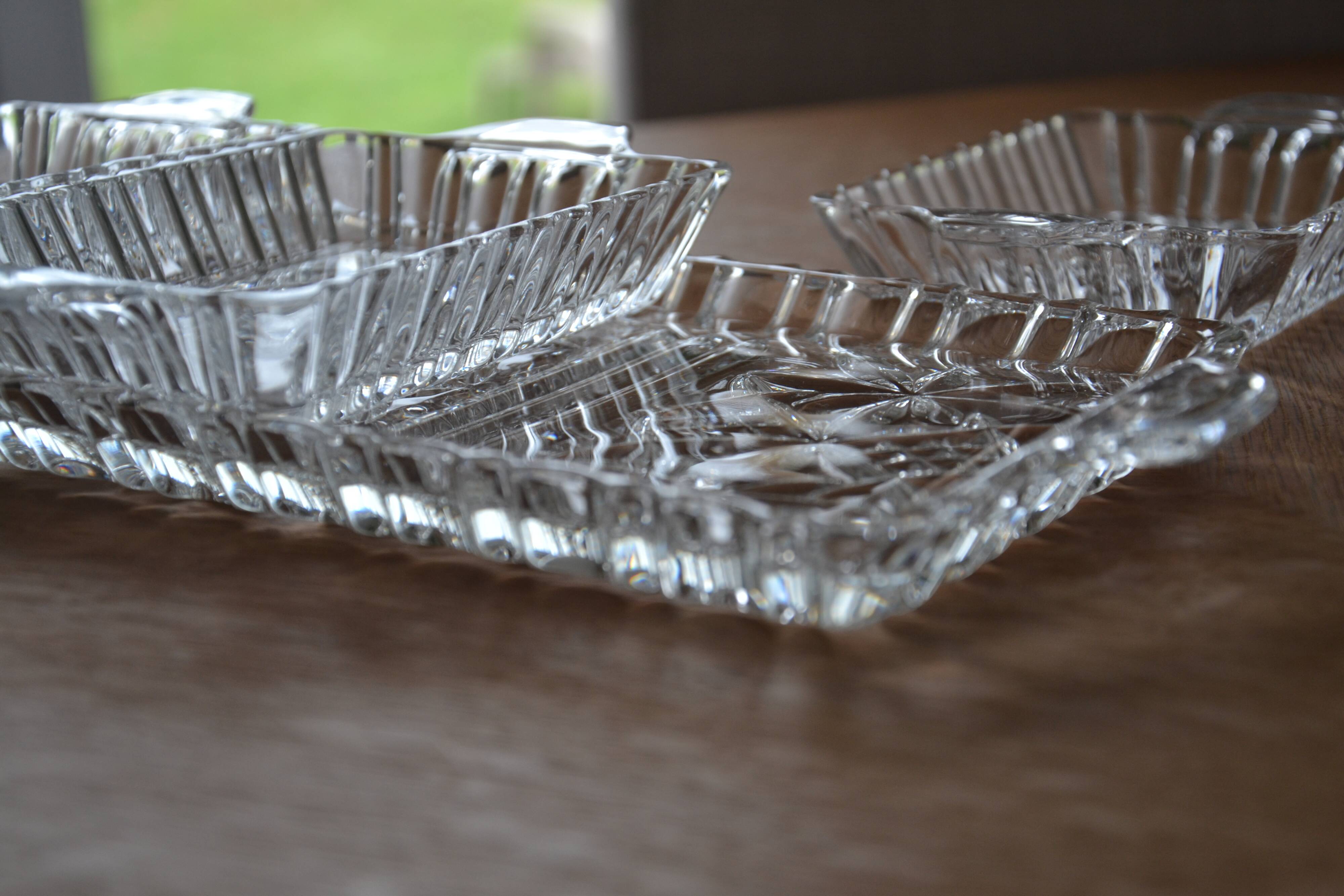 Crystal appetizer plates/trinkets
