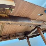 Swiss Biedermeier Extendable Dining Table in Walnut and Brass, 1820s