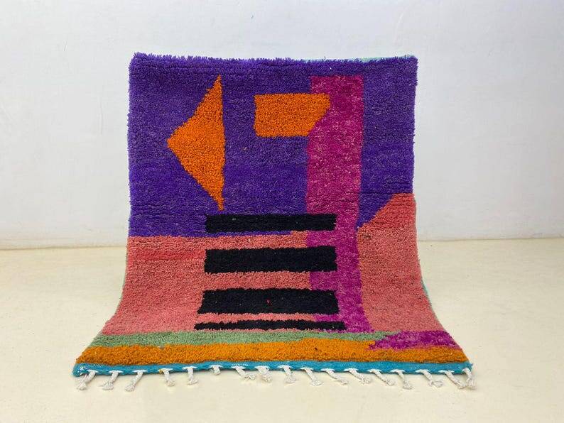 Handmade natural wool rug 250cm x 150cm