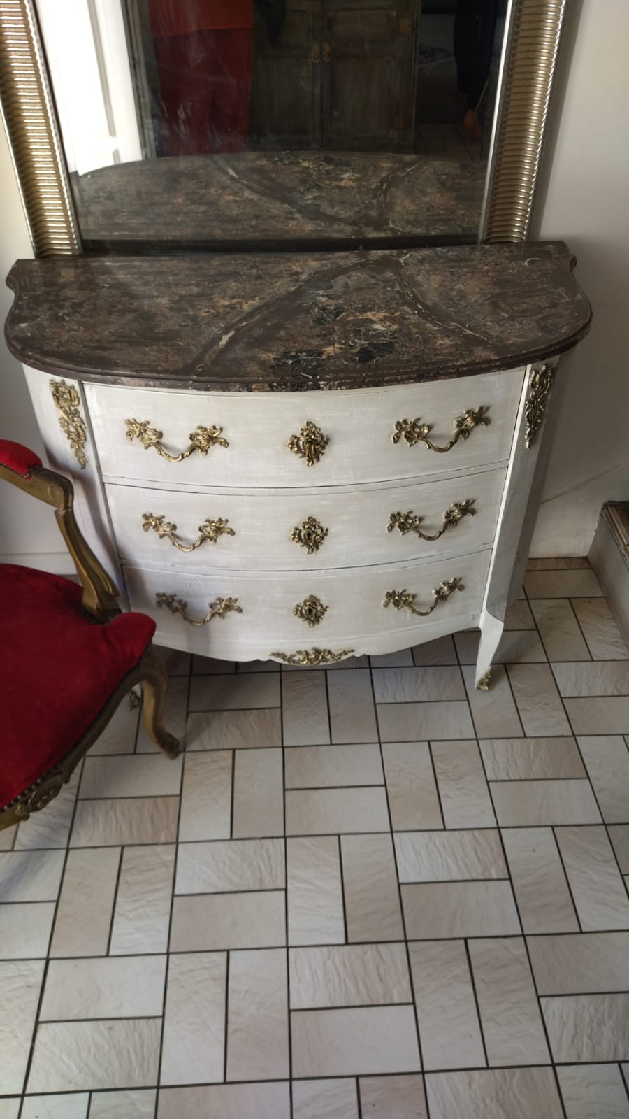 Patinated chest of drawers Louis XV style
