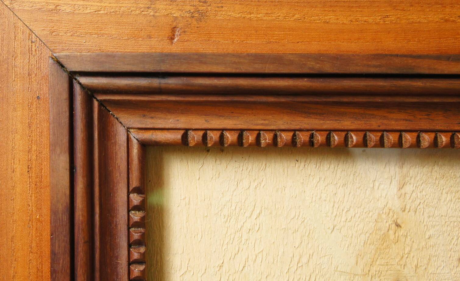 Old “diamond point” frame in solid wood