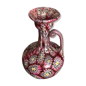 Vase  miniature en pâte de verre de murano décor millefiori de fratelli toso