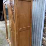 Mid-century vintage Scandinavian 1950s Parisian Art Deco wooden wardrobe