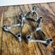 Chrome metal candle holders. Set of 3.