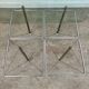 Old Italian design architectural coffee table from the 70s vintage glass and metal