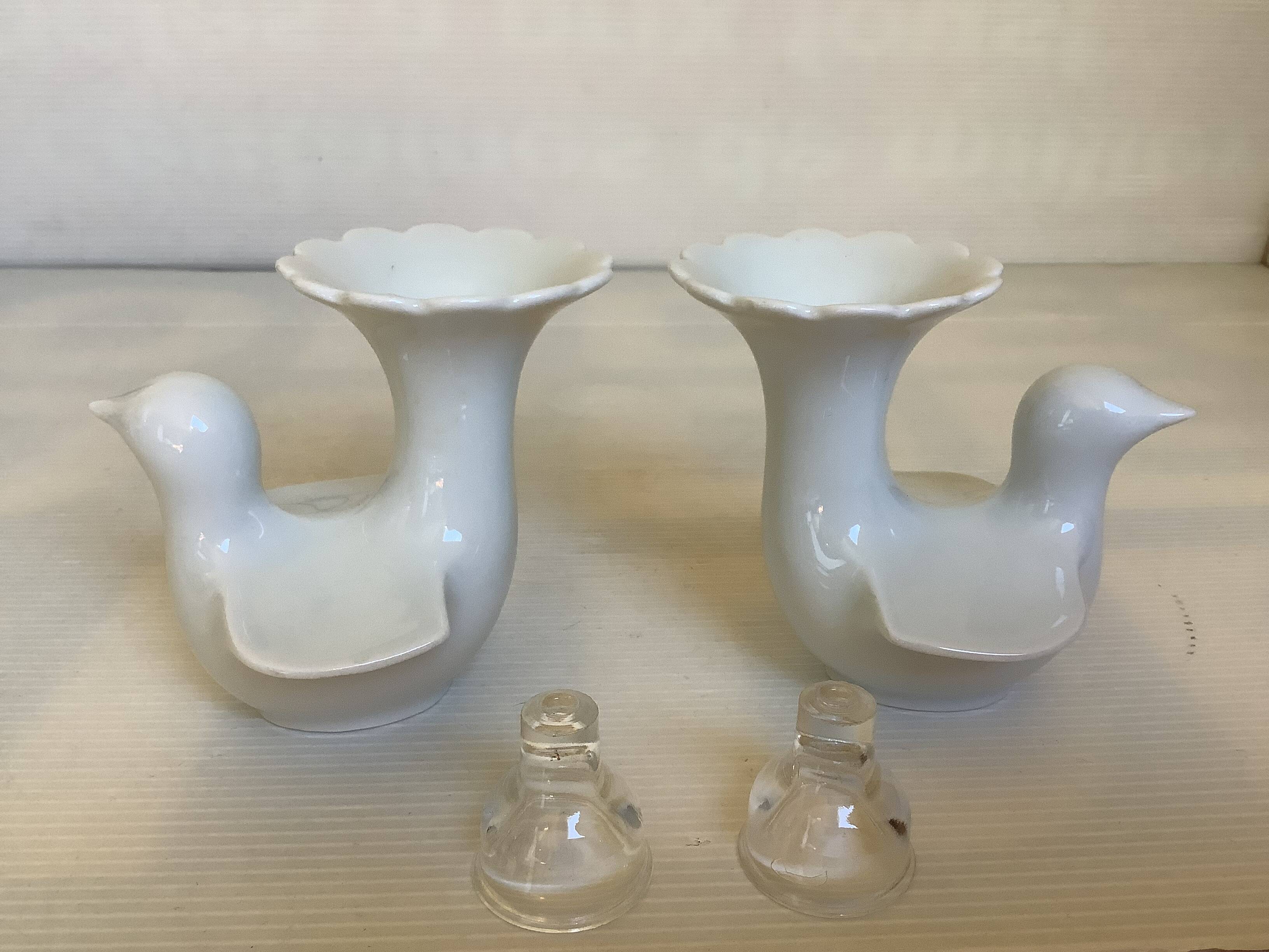 Eight bird candlesticks from Bavaria and Arzberg, Germany