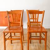 Set of 4 Luterma bistro chairs, cane effect, 1950