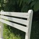 Folding slatted garden armchairs