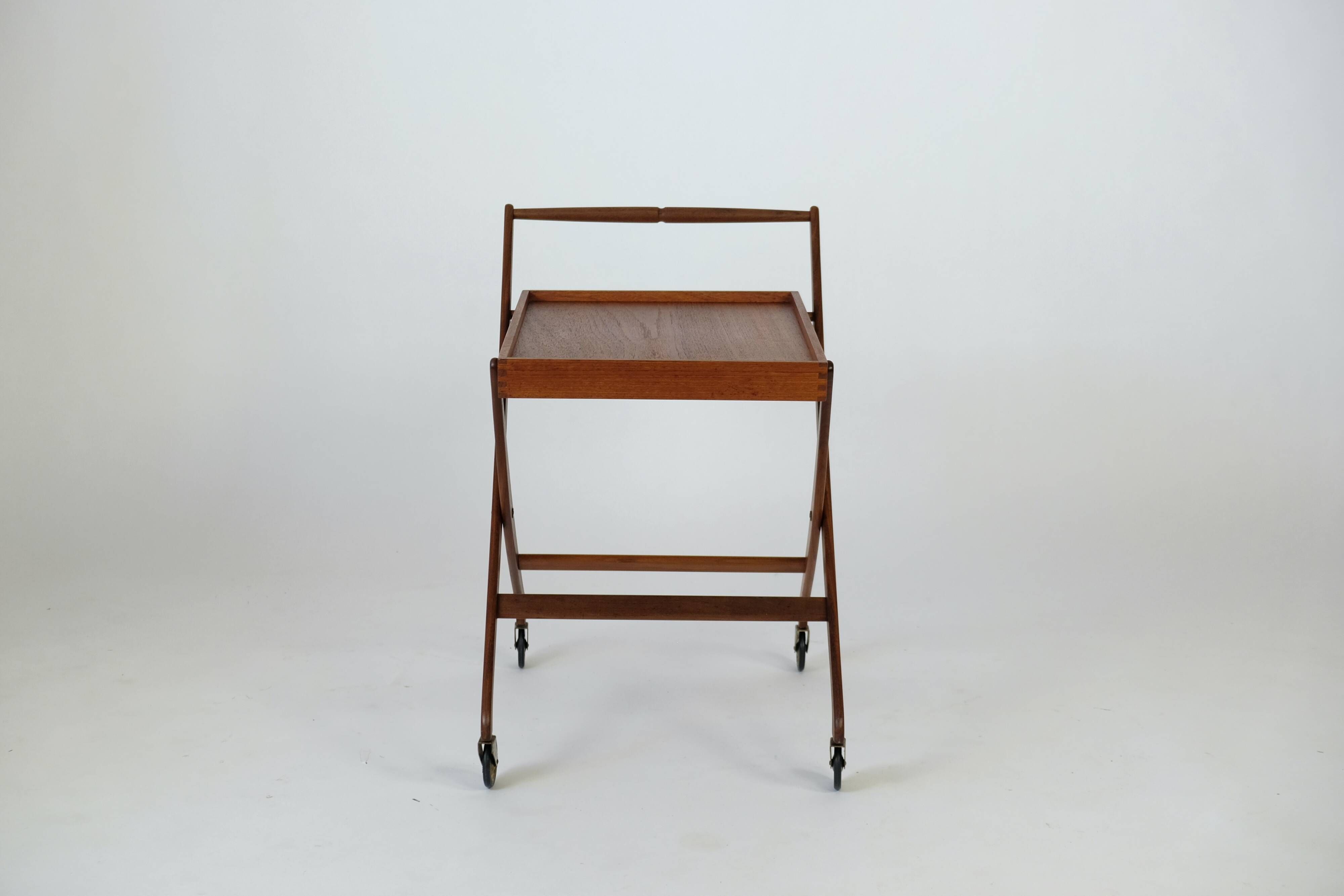 Faltbarer Teak Barwagen Servierwagen Madsen Danish 60er Vintage