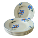 Set de 6 assiettes creuses en faience Vintage Décor de bleuets