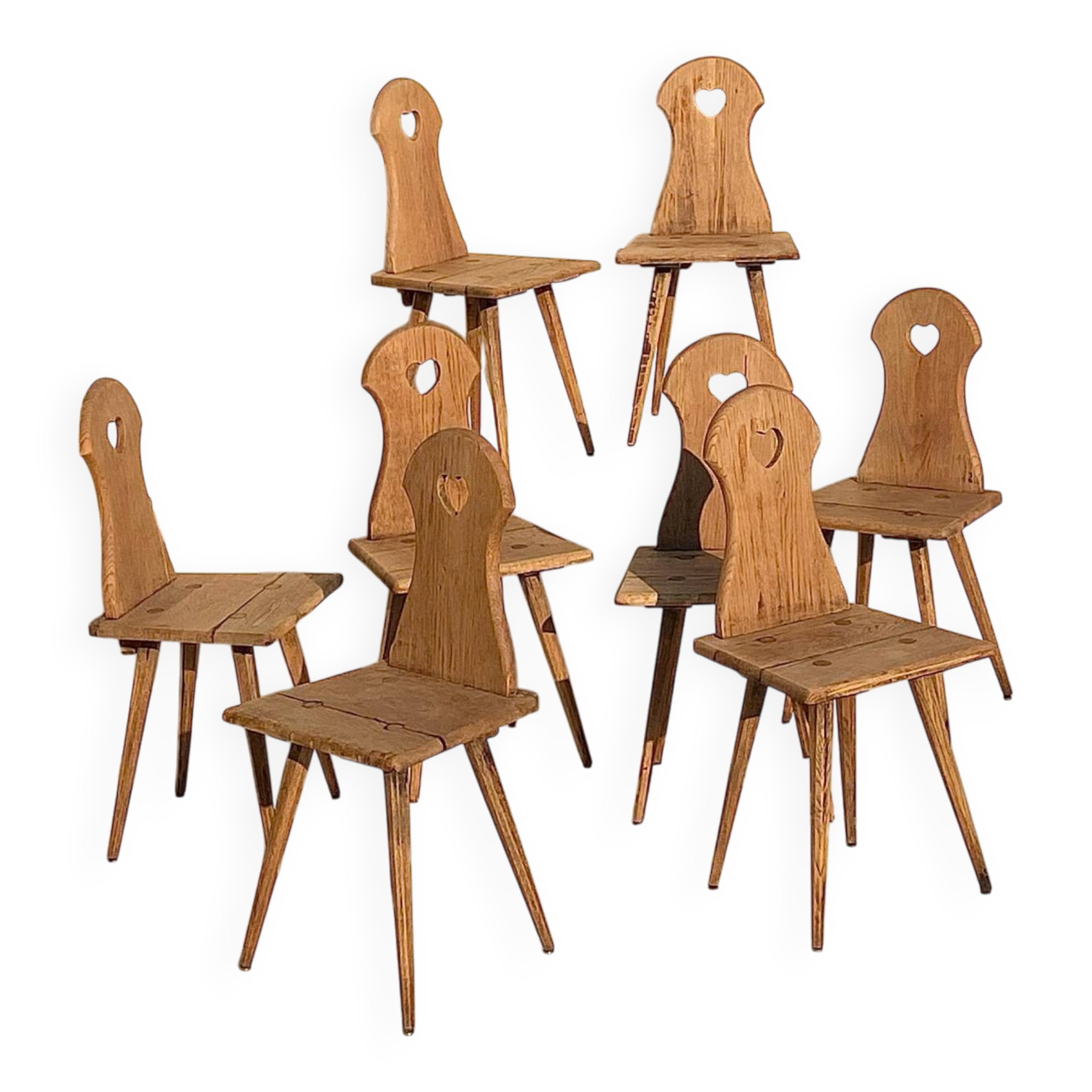 Lot de 8 chaises de montagne en bois