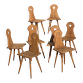 Set of 8 wooden mountain chairs