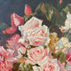 Bouquet of roses, oil on framed panel