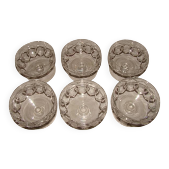 6 crystal champagne coupes from "Baccarat"