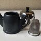 Guy Degrenne salam calorifuge teapot 4 ceramic cups - vintage chrome 70