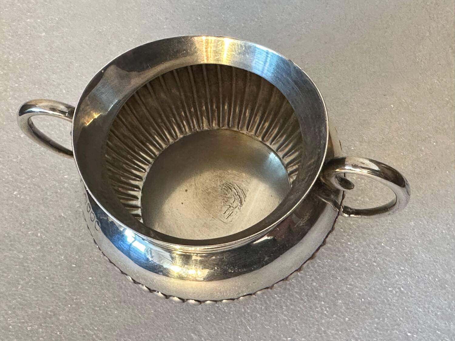 Solid silver sugar bowl - origin Great Britain around 1900
