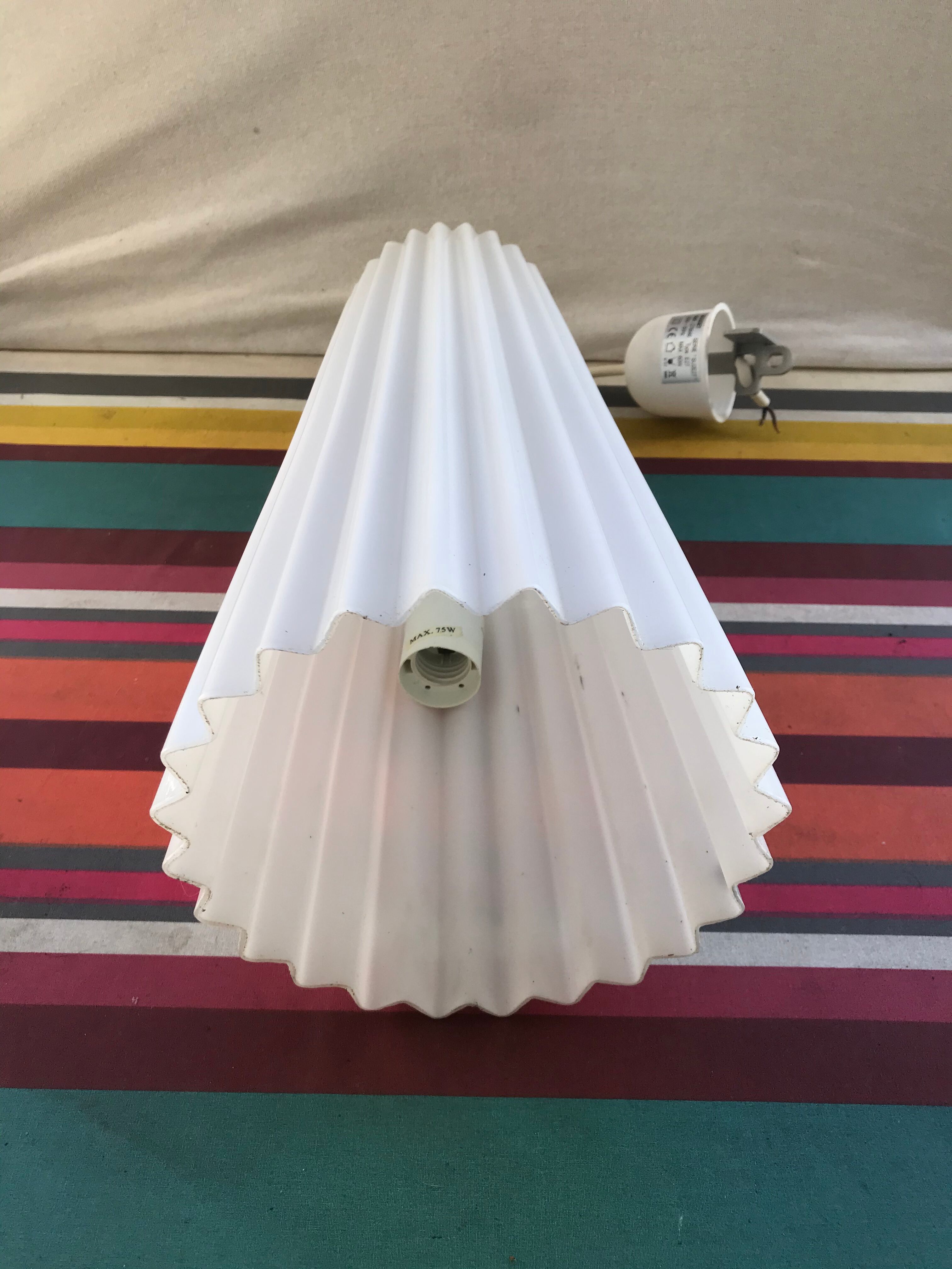Former scandinavian design hanging opaline white draped made vintage hand