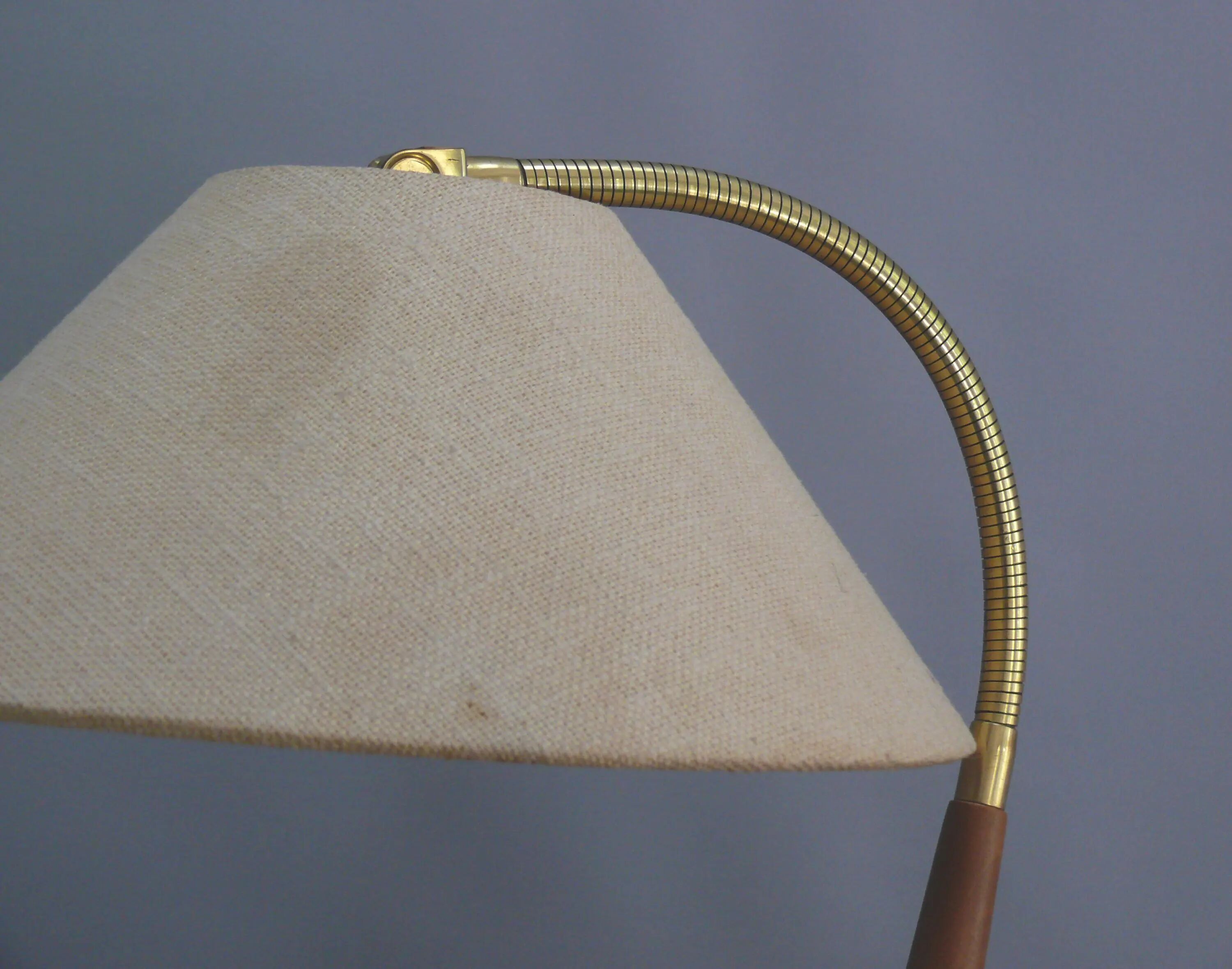 Mid Century Table Lamp by Temde, - Wood, Textile Shade