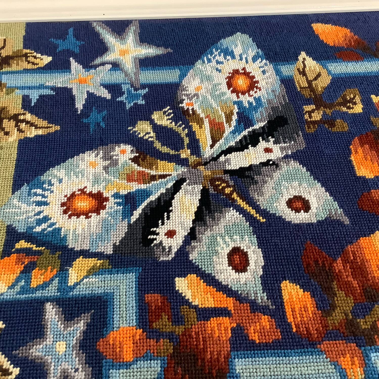 Tapestry Stars Butterflies 60's Dlg J. Lurcat Picard Le Doux France