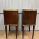 Pair of Louis XVI style bedside tables in mahogany