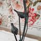 Art Nouveau style candle holder couple of birds