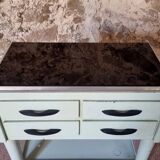 Table d'instruments médicaux en métal et verre, années 1960