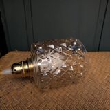 Geometric relief moulded glass lampshade from the 1970s.