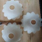 Set of 3 Art Deco glass paste pendant lights