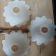 Set of 3 Art Deco glass paste pendant lights