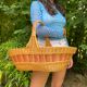 Two-tone woven wicker basket