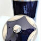 Klein blue terracotta pot set with silver metal