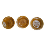 Set of 3 hollow plates Face of Breton Argoat Gourin