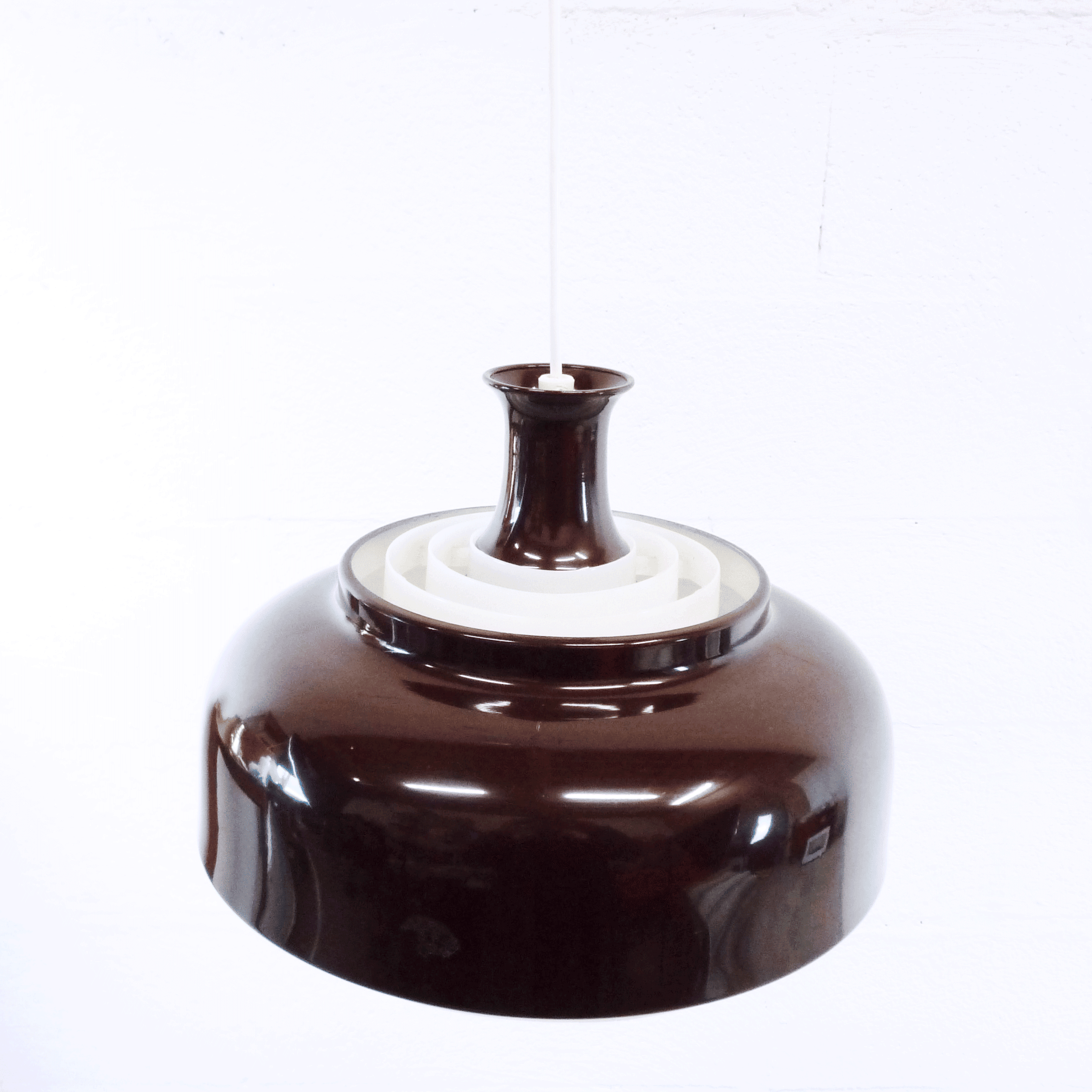 Metal bell hanging lamp, Sweden, 1960