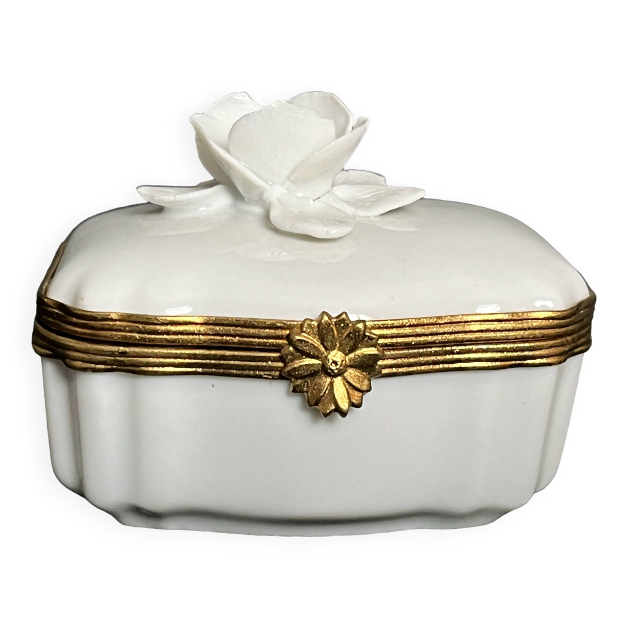 Limoges, 20th century slip porcelain pillbox display object