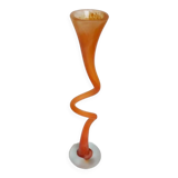 Large vintage soliflore vase in blown glass