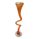 Grand vase soliflore vintage en verre soufflé