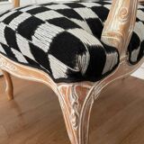 Fauteuil Louis XV style damier